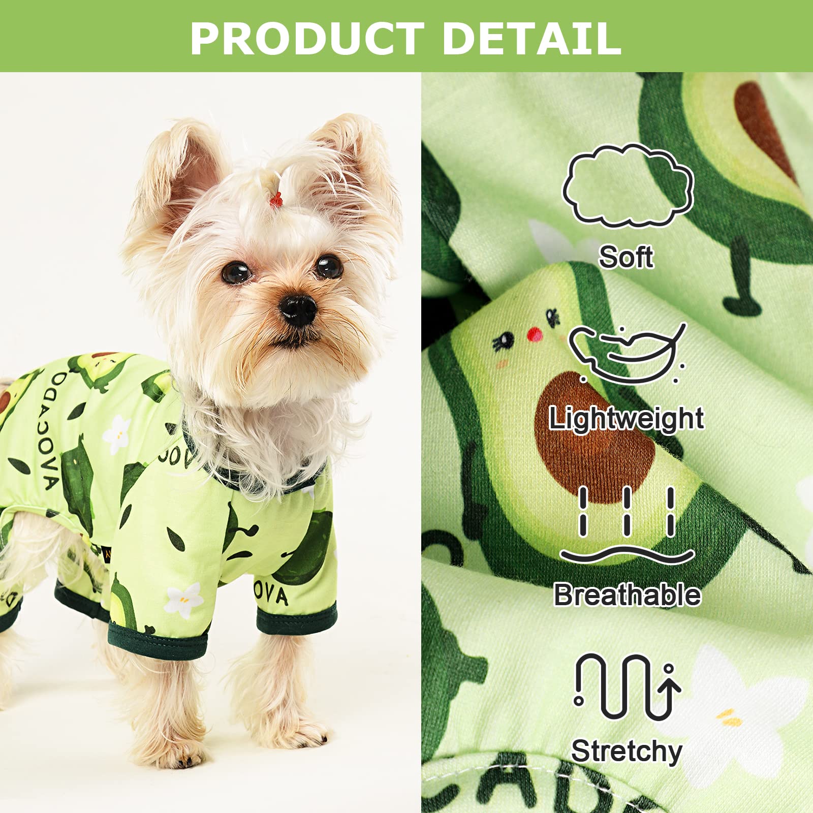 Dog Pajamas Pjs Spring Summer Dog Clothes for Small Dogs Girl - Boy - Medium Size Dogs, Cute Soft Stretchy Puppy Clothes Doggie